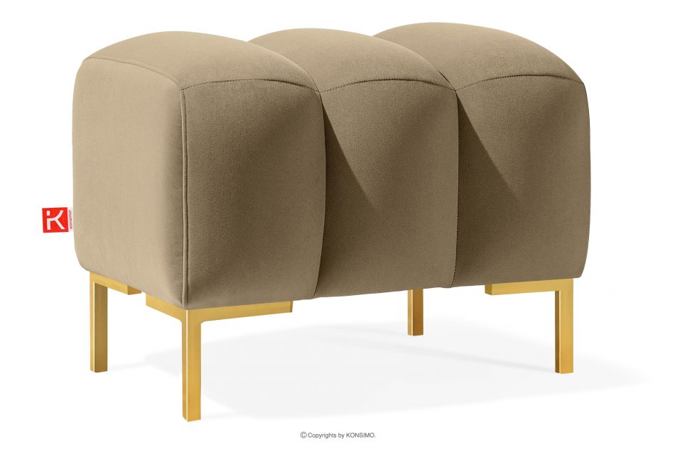 PECCO II Zlatý puf na vysokých nohách elegantný béžový béžová - obrázok 0