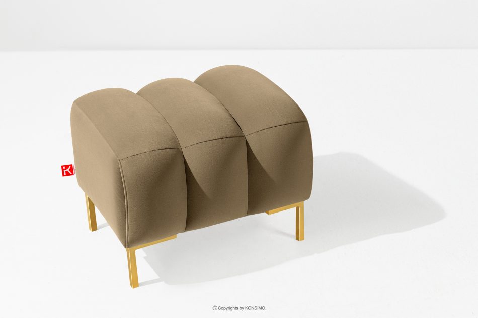 PECCO II Zlatý puf na vysokých nohách elegantný béžový béžová - obrázok 1