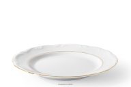 Klasický porcelánový dezertný tanier biela/zlatá línia