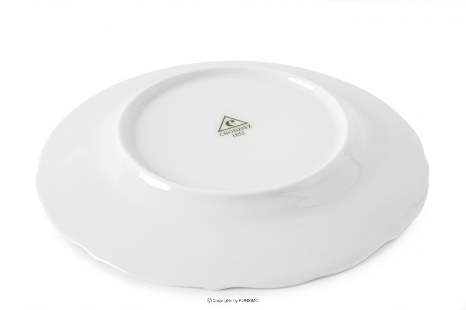CHODZIEZ MARIA TERESA Klasický porcelánový dezertný tanier biela/zlatá línia biela/zlatá - obrázok 4