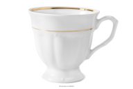 Klasický porcelánový hrnček biela/zlatá línia