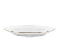 Klasický tanier nádoba na omáčku z porcelánu biela/zlatá línia