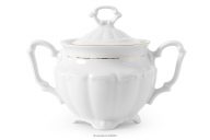 Klasická porcelánová cukornička biela/zlatá línia