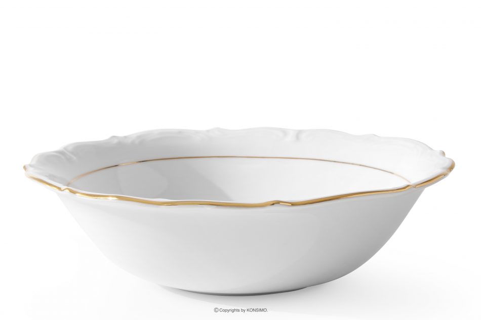 CHODZIEZ MARIA TERESA Klasická porcelánová miska biela/zlatá línia biela/zlatá - obrázok 0