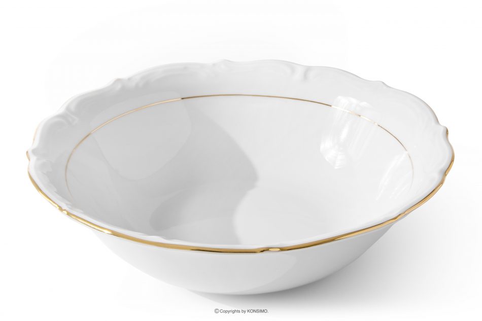 CHODZIEZ MARIA TERESA Klasická porcelánová miska biela/zlatá línia biela/zlatá - obrázok 2