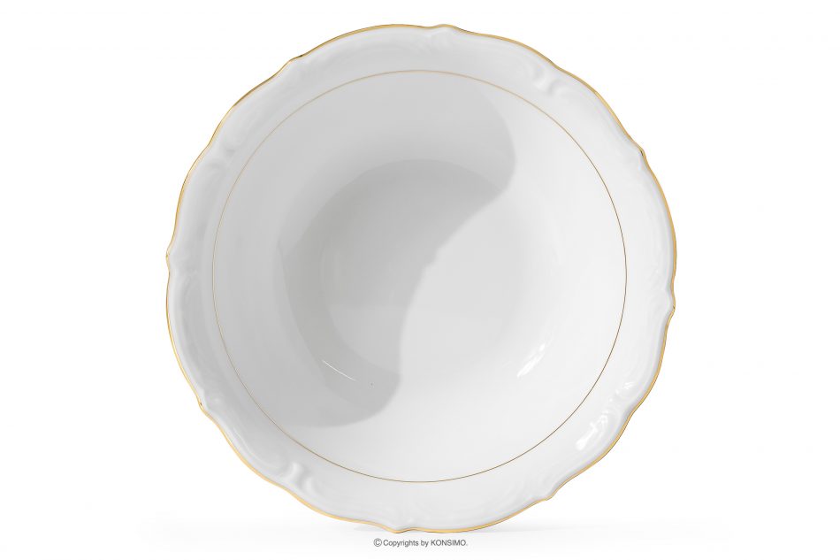 CHODZIEZ MARIA TERESA Klasická porcelánová miska biela/zlatá línia biela/zlatá - obrázok 3