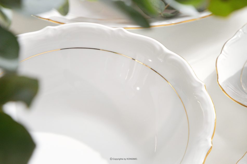 CHODZIEZ MARIA TERESA Klasická porcelánová miska biela/zlatá línia biela/zlatá - obrázok 5