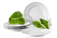 Jedálenský tanier 6 ks klasický z porcelánu biely