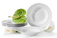 Hlboký tanier 6 ks klasický z bieleho porcelánu
