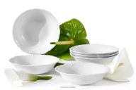 Šalátová misa 6 ks klasický porcelán biely
