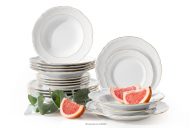 Porcelánová jedálenská súprava Classic pre 6 osôb (18 ks) biela/zlatá línia