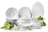 Klasická porcelánová jedálenská súprava 6 osôb(23 ks) biela