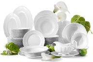Porcelánová jedálenská súprava Classic 12 osôb (44 ks) biela