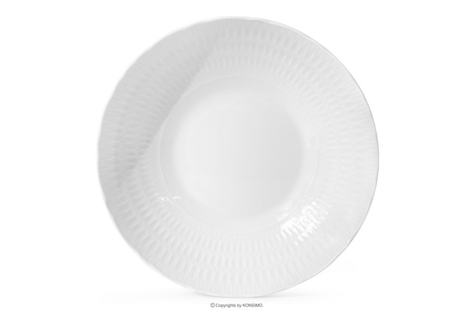 CMIELOW SOFIA Porcelánový hlboký tanier biely 6 ks. biela - obrázok 4