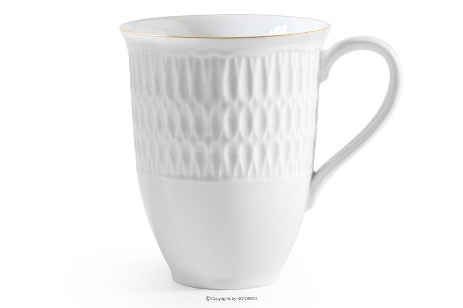 CMIELOW SOFIA Porcelánový hrnček zlatá línia 6 ks. biela/zlatá - obrázok 2