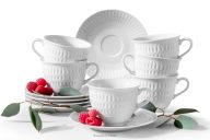 Šálka s podšálkou porcelánová biela 6 ks.