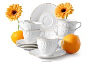 Porcelánová šálka s podšálkou zlatá línia 6 ks.