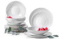 Elegantná porcelánová jedálenská súprava biela 6 os (18 ks.)
