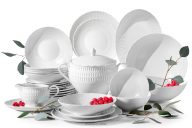 Elegantná porcelánová jedálenská súprava biela 6 os (25 ks.)