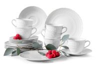 Elegantná porcelánová kávová súprava biela 6 os (18 ks)