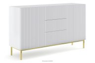 Elegantná komoda do obývačky na zlatých nohách biela