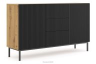 Elegantná komoda do obývacej izby na zlatých nožičkách dub artisan/keramika