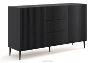 Čierna elegantná komoda na zlatých nožičkách