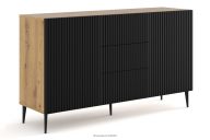Elegantná komoda na zlatých nožičkách dub artisan/čierna