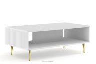 biely konferenčný stolík na zlatých nohách