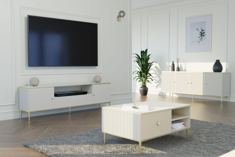 EBIS Veľká široká komoda glamour krém krém - obrázok 1