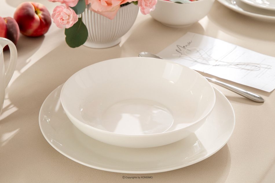 AD BELLA Hlboký tanier z tvrdého porcelánu ecru ecru - obrázok 1