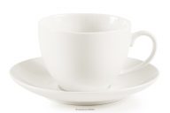 Šálka na kávu z tvrdého porcelánu ecru s podšálkou