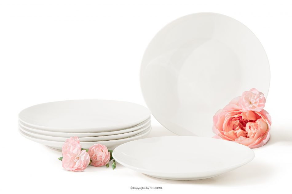 AD BELLA Dezertný tanier z tvrdého porcelánu 6 ks ecru ecru - obrázok 0