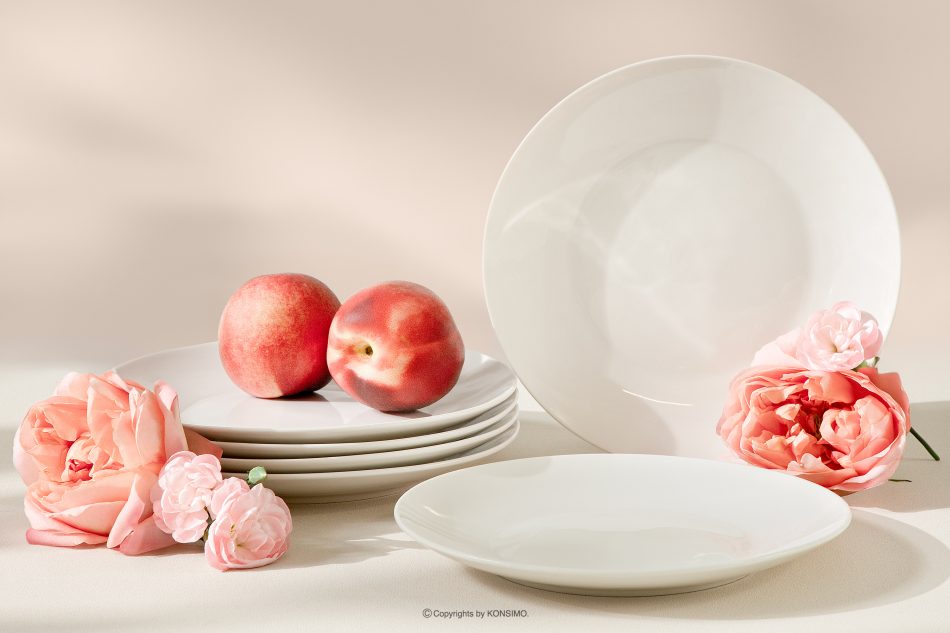 AD BELLA Dezertný tanier z tvrdého porcelánu 6 ks ecru ecru - obrázok 1