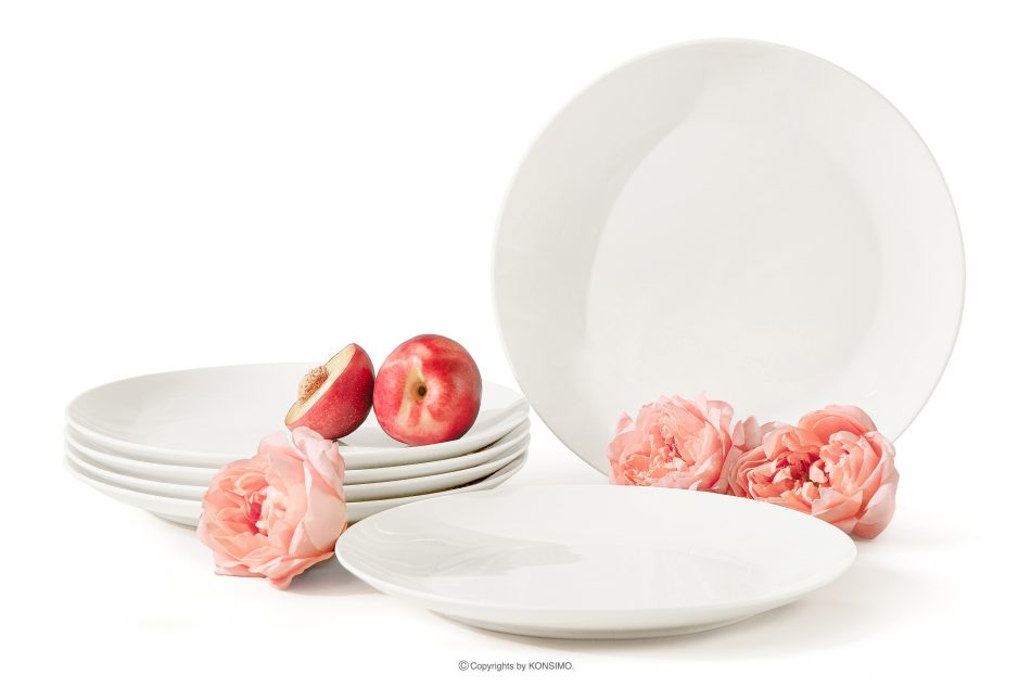 AD BELLA Jedálenský tanier z tvrdého porcelánu 6 ks ecru ecru - obrázok 0