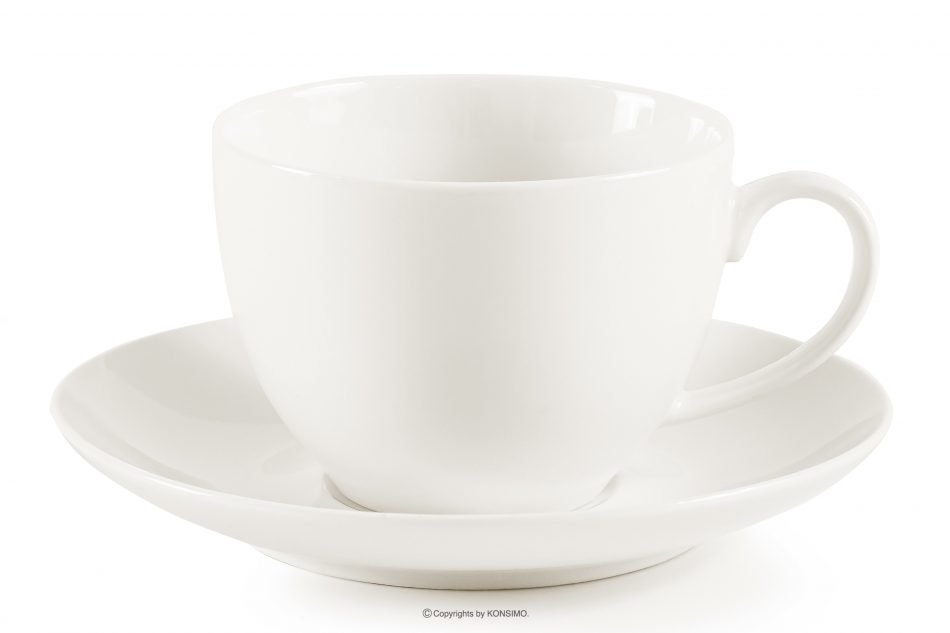 AD BELLA Šálka na kávu s podšálkou tvrdý porcelán 6 ks ecru ecru - obrázok 2