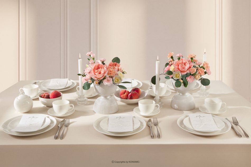 AD BELLA Šálka na kávu s podšálkou tvrdý porcelán 6 ks ecru ecru - obrázok 11