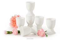Šálka na vajcia tvrdý porcelán 6 ks ecru