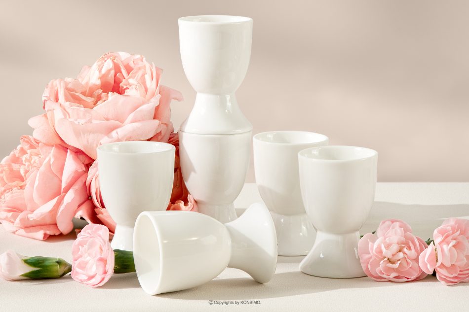 AD BELLA Šálka na vajcia tvrdý porcelán 6 ks ecru ecru - obrázok 1