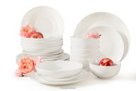 Jedálenská súprava z tvrdého porcelánu 6 osôb (24 ks) ecru