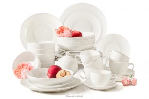 AD BELLA, https://konsimo.sk/kolekcie/ad-bella/ Jedálenská a kávová súprava z tvrdého porcelánu pre 6 osôb, tvrdý porcelán (37 ks) ecru ecru - obrázok