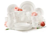 Jedálenská/kávová a čajová súprava z tvrdého porcelánu 6 osôb (44 ks) ecru