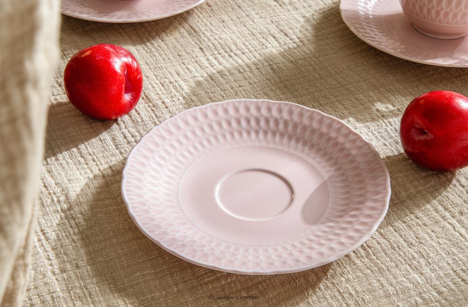 CMIELOW SOFIA Porcelánový hrnček s podšálkou ružovej farby ružová - obrázok 1