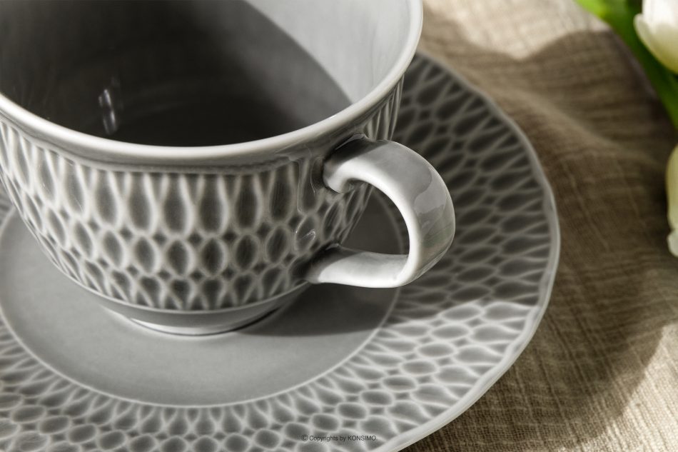CMIELOW SOFIA Kávová súprava 6 osob (18 ks) porcelánová sivá šedá - obrázok 10