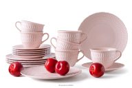 Porcelánová kávová súprava 6 osob (18 ks) ružová