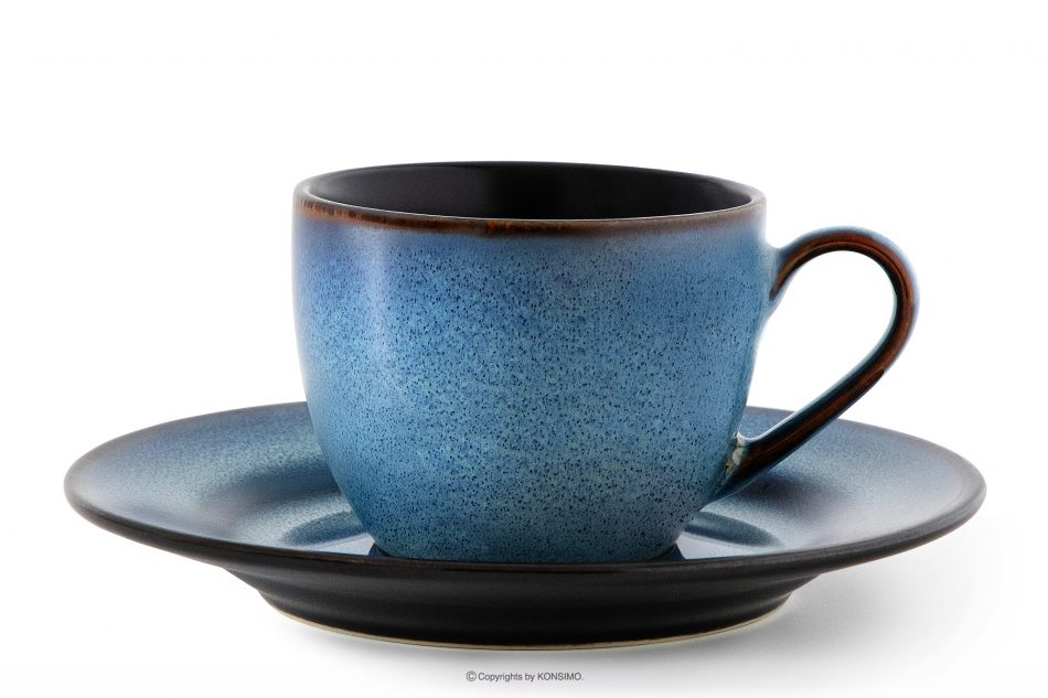 BALI Kávová súprava Espresso 6 osob (18 ks.) reaktívny smalt modrá/čierna matná modrá/čierna matná - obrázok 2