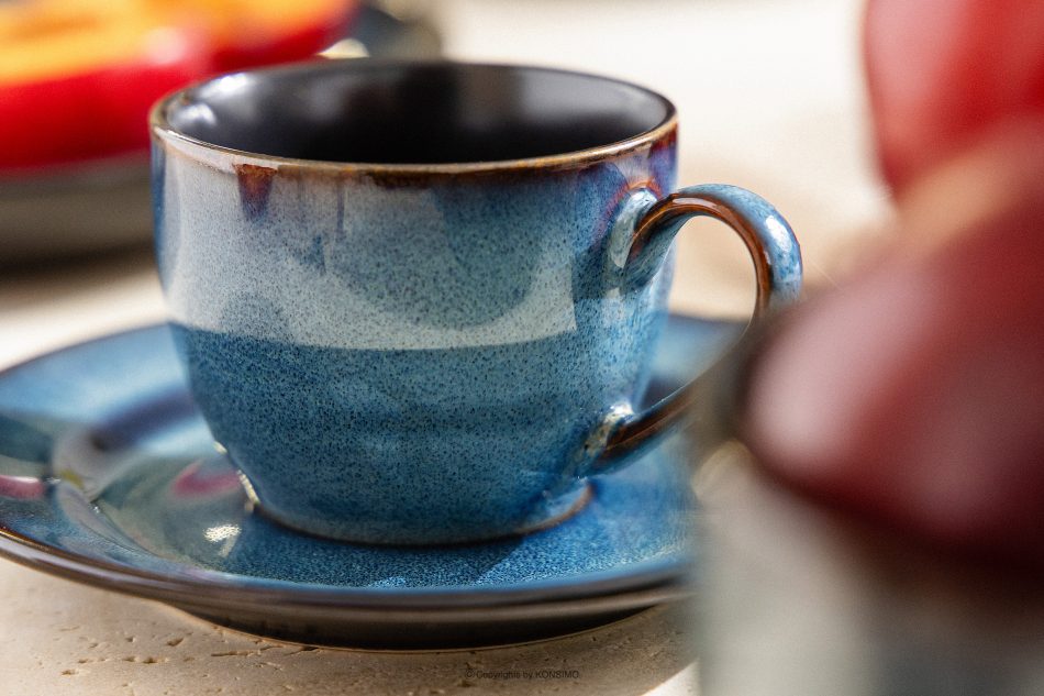 BALI Kávová súprava Espresso 6 osob (18 ks.) reaktívny smalt modrá/čierna matná modrá/čierna matná - obrázok 12