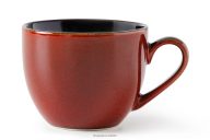 Šálka na espresso keramická / reaktívna glazúra červený/čierny lesk