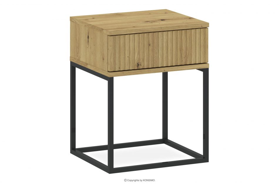 RECTUS Nočný stolík so zásuvkou moderný dub artisan dub artisan/čierna - obrázok 0