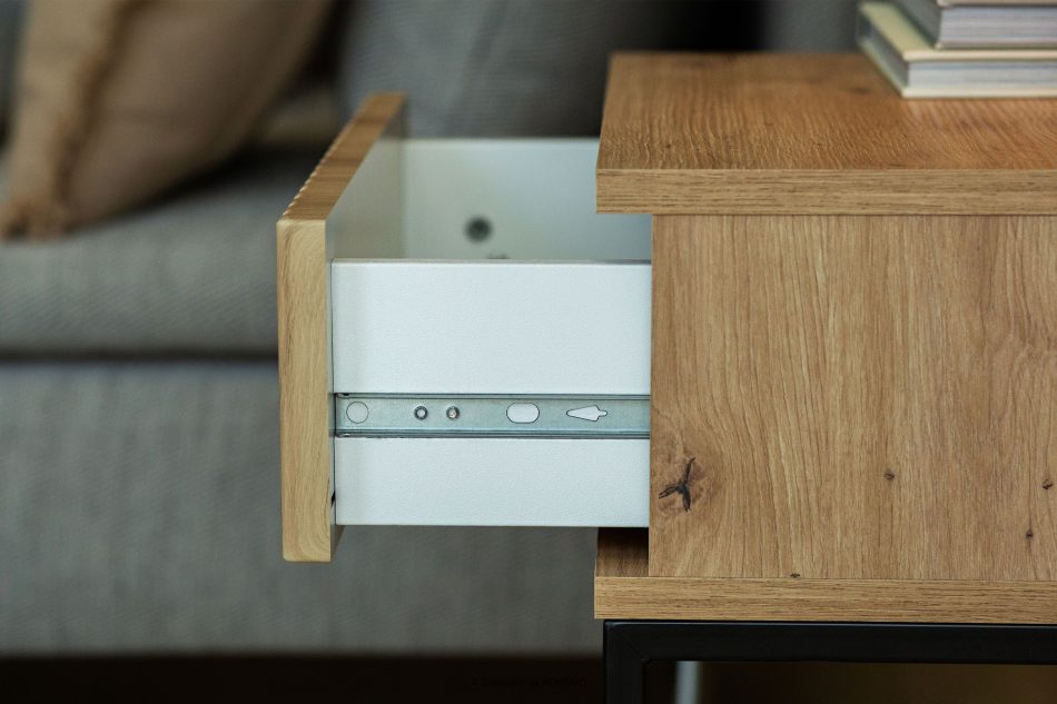 RECTUS Nočný stolík so zásuvkou moderný dub artisan dub artisan/čierna - obrázok 6